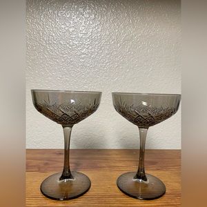 Engraved Smoked Cocktail Glasses